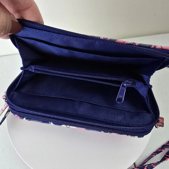 Vera Bradley Wallet Floral Pink & Blue Pre-Owned - Picture 7 of 11
